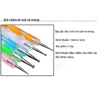 Chấm bi bộ 5 cây 2 đầu vẽ móng