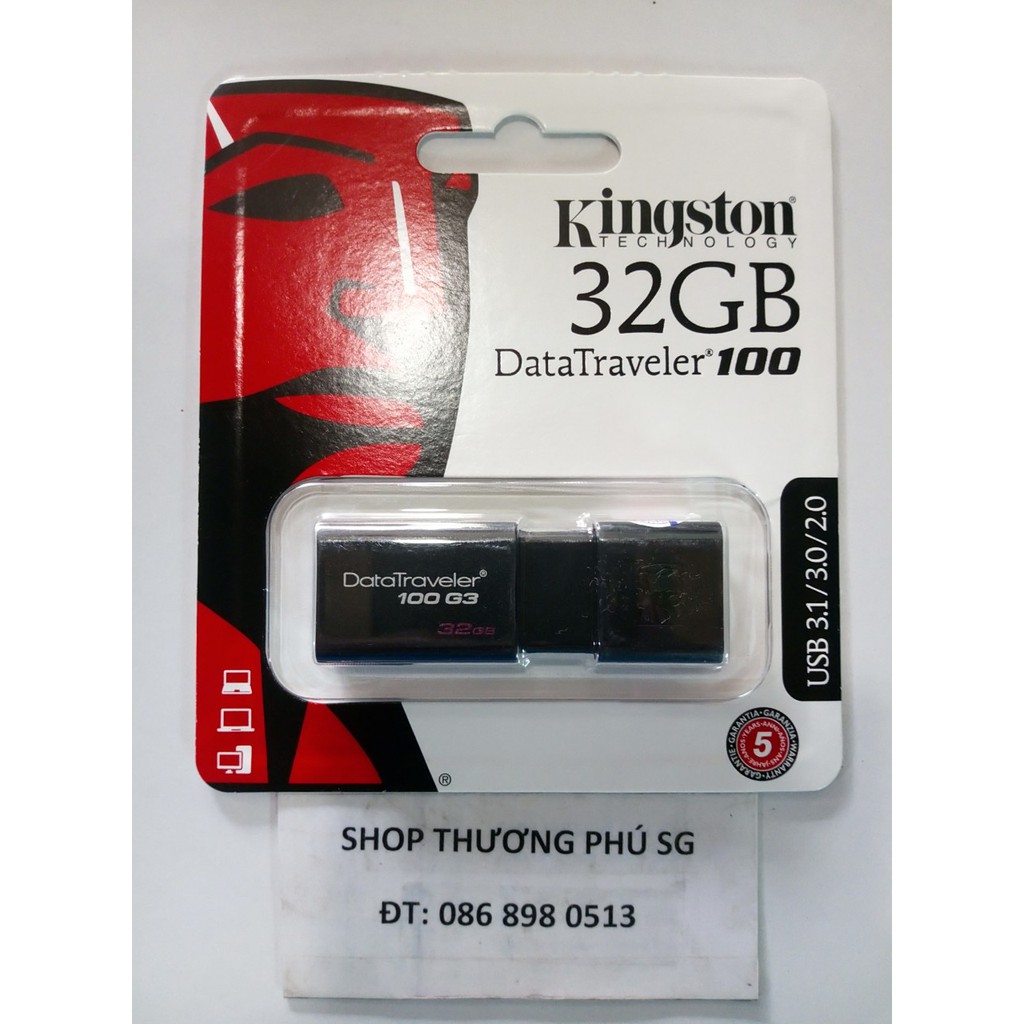 USB lưu trử: USB Flash Drive Kingston Data Traveler DT100G3 - 16GB