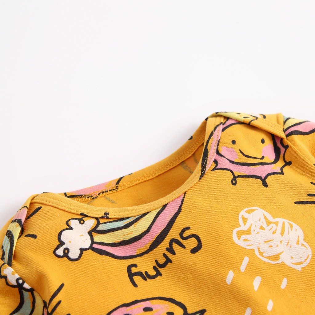 Sanlutoz Áo Liền Quần Dài Tay Chất Liệu Cotton In Hình One Piece Dành Cho Trẻ Nhỏ