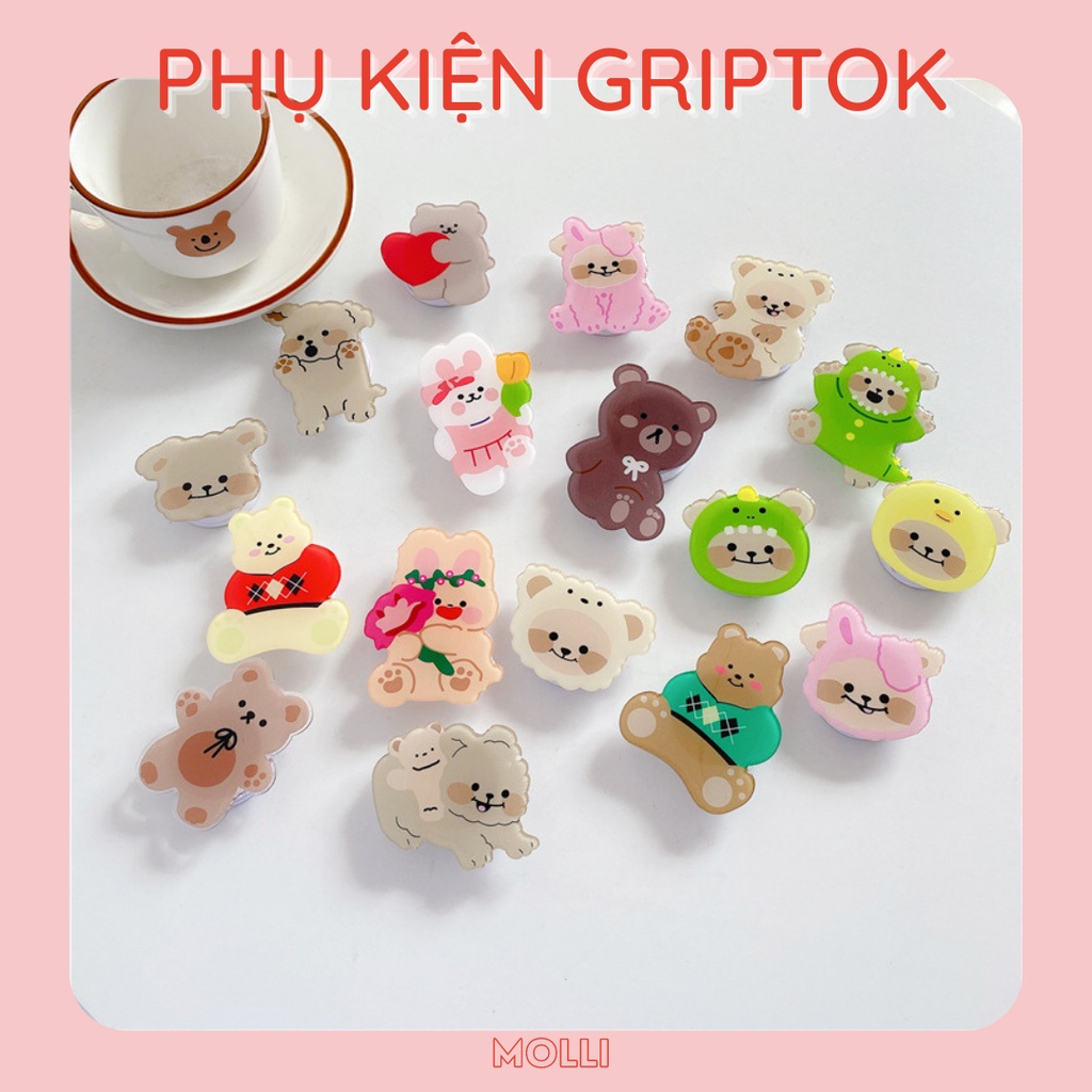 GRIPTOK/GIÁ ĐỠ ĐIỆN THOẠI/ Hình Gấu Dễ Thương Molli