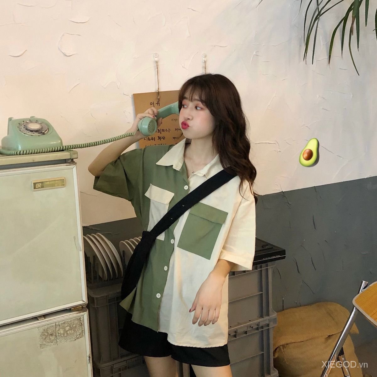 Spot Korean Style New Color Matching Short-Sleeved Shirt Female Students Summer College Style Loose Hong Kong Flavor Five-Point Sleeve Bottoming Shirt Fashion Girls Dress