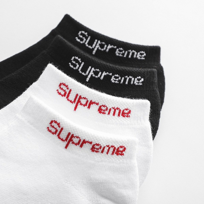 Tất cổ ngắn vớ Supeme Hanes thời trang cao cấp Unisex Chất liệu Cotton dệt kim dày dặn êm ái và chống hôi chân
