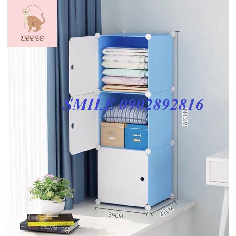[TẶNG KÈM CHỐT] TỦ NHỰA LẮP GHÉP 3Ô ĐỰNG QUẦN ÁO, ĐỒ DÙNG CÁ NHÂN TIỆN LỢI