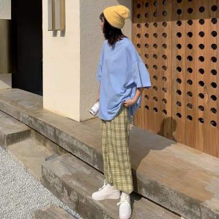 Quần caro ống suông (ảnh thật)