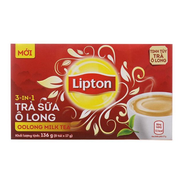 Trà Sữa Ô long Lipton 3 trong 1 136G (8 Gói)