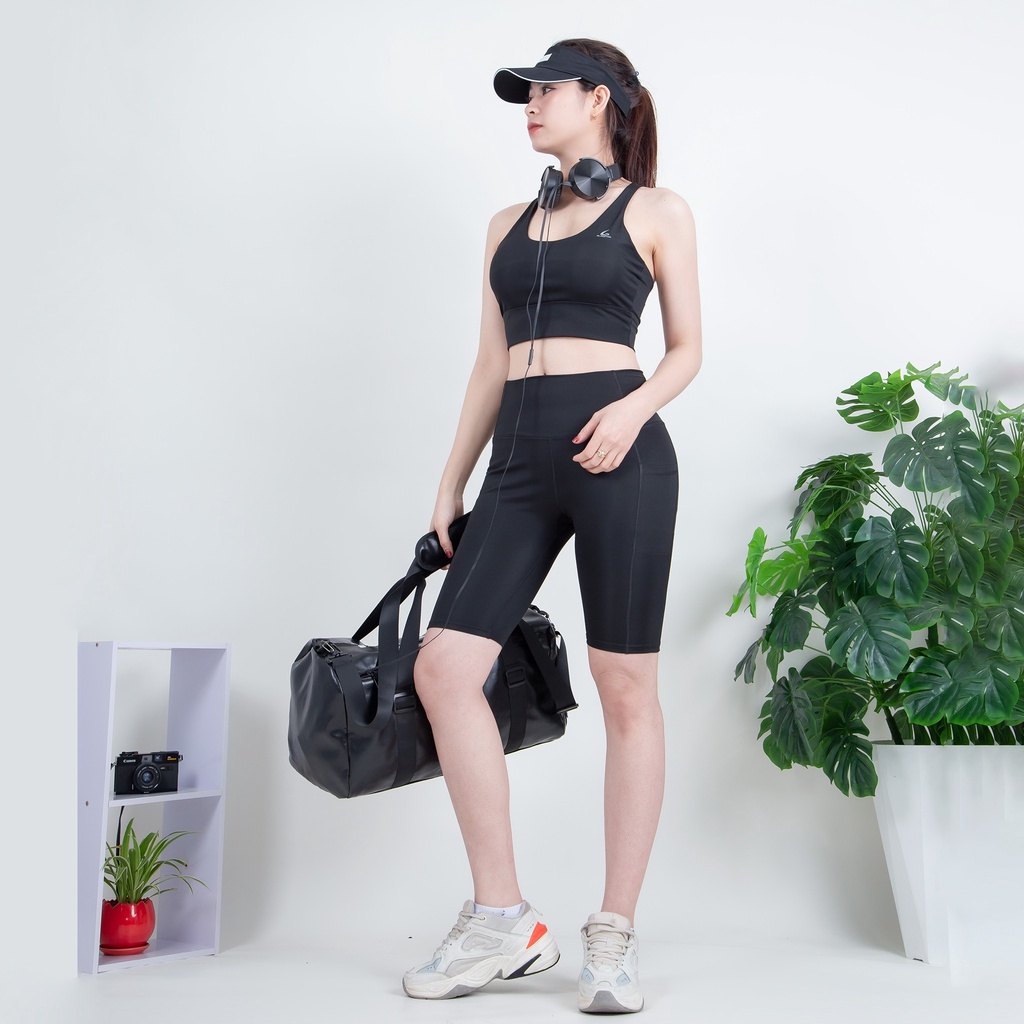 Bộ tập ngố cao cấp lưng cao Genmax G05 - Bra dây chéo lưng B06 co dãn 4 chiều mới 2022 tập gym, yoga, aerobics