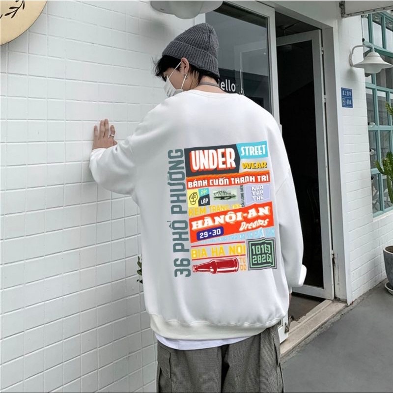 MẪU MỚI TREND THU ĐÔNG 2021 Áo sweater LOGO Hà Nội Form Rộng, Áo hoodie nỉ UNISEX Nam Nữ  In Hình Local Brand