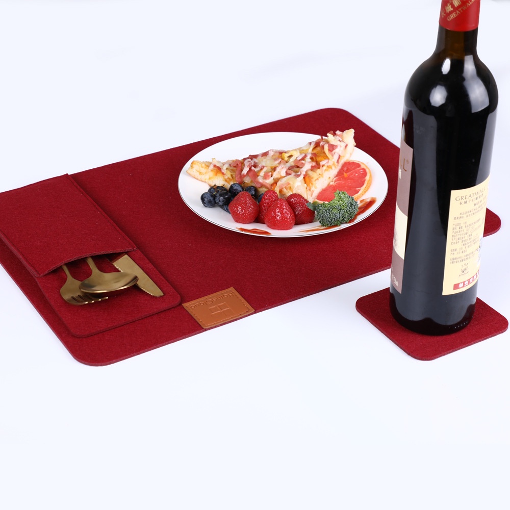 Tấm Lót Bàn Ăn Bằng Vải Nỉ Dày Dặn Cách Nhiệt Phong Cách Phương Tây