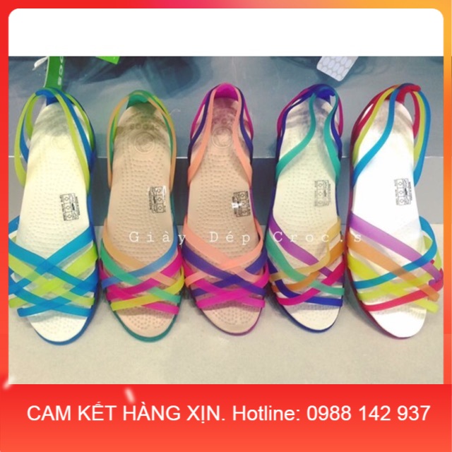 Sandal huarache quai nhựa mềm nhiều màu cho nữ