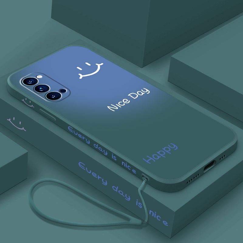 Ốp Điện Thoại Silicon Mềm Chống Sốc Màu Tương Phản In Hình Mặt Cười Cho OPPO reno 4 pro 4g reno 5 pro