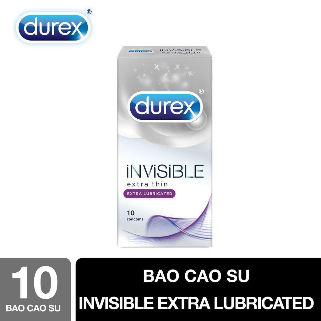 💗[FREESHIP]💗💗💗 Bao cao su Durex Invisible Extra Lubricant 10 bao ☀️☀️☀️ GIÁ RẺ