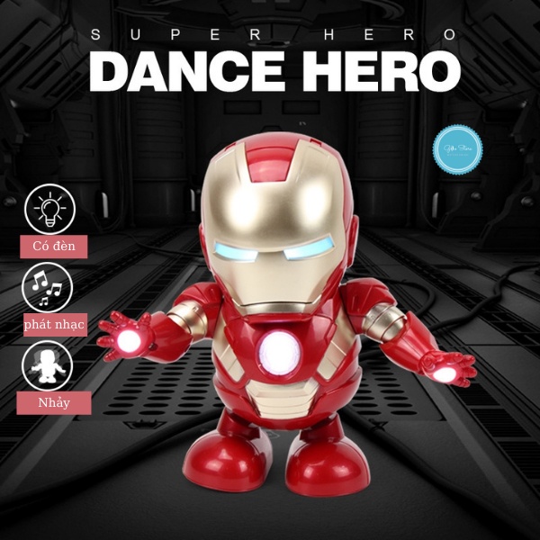 Đồ chơi siêu nhân Iron man, Spider man, Người sắt, Người nhện dancer nhảy múa, phát nhạc, phát sáng