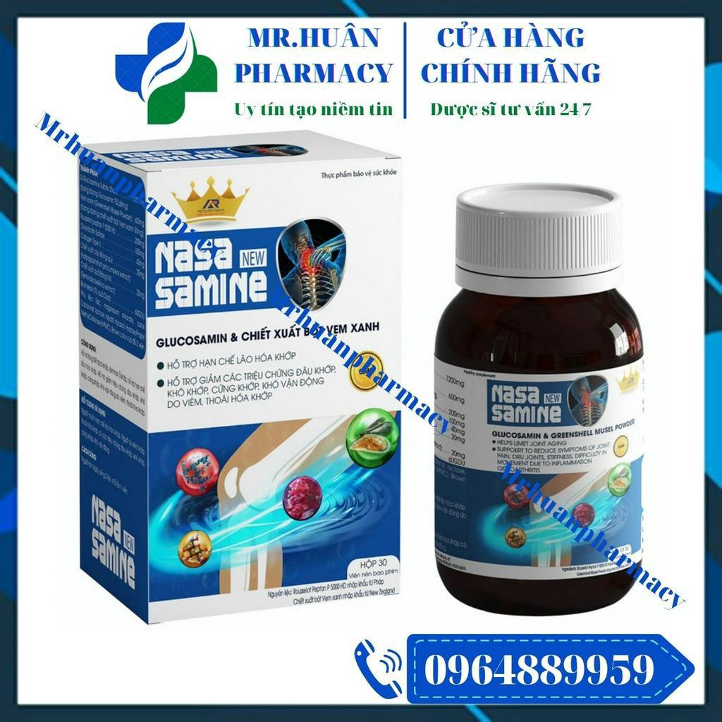 Viên uống hỗ trợ xương khớp Nasa Samine (Hộp 30 viên) - Hỗ trợ giảm đau xương khớp, viêm khớp, thoái hóa khớp