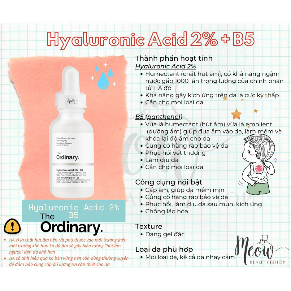 The Ordinary - Tinh chất cấp ẩm hồi phục da The Ordinary Hyaluronic Acid 2% + B5 | BigBuy360 - bigbuy360.vn