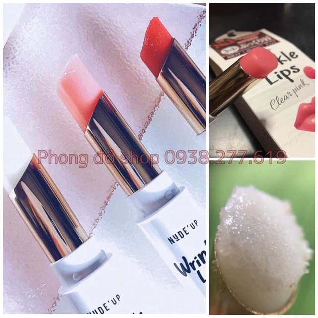 💋 Son dưỡng có màu, tẩy tế bào chết chứa Retinol 3 in 1 WRINKLE LIPS Nhật Bản
