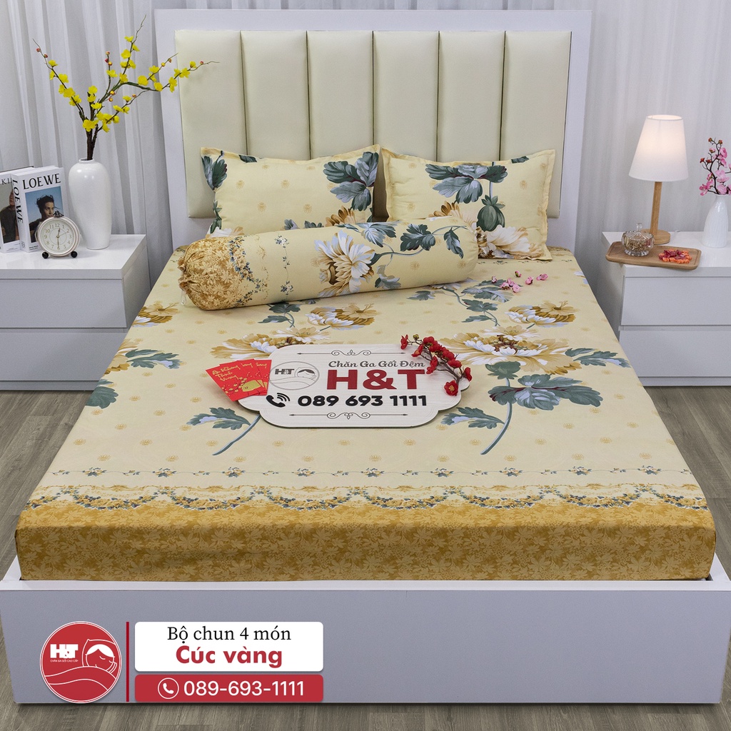 Bộ 4 Món Ga Gối Kèm Vỏ Ôm Cotton polly Họa Tiết Siêu Xinh | BigBuy360 - bigbuy360.vn