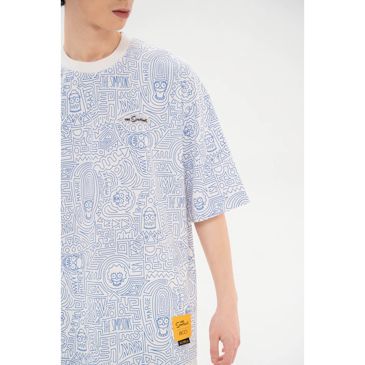 Áo Thun BOO Unisex Dáng Oversize, Cotton Cao Cấp In Tràn Pattern Họa Tiết The Simpsons BZL