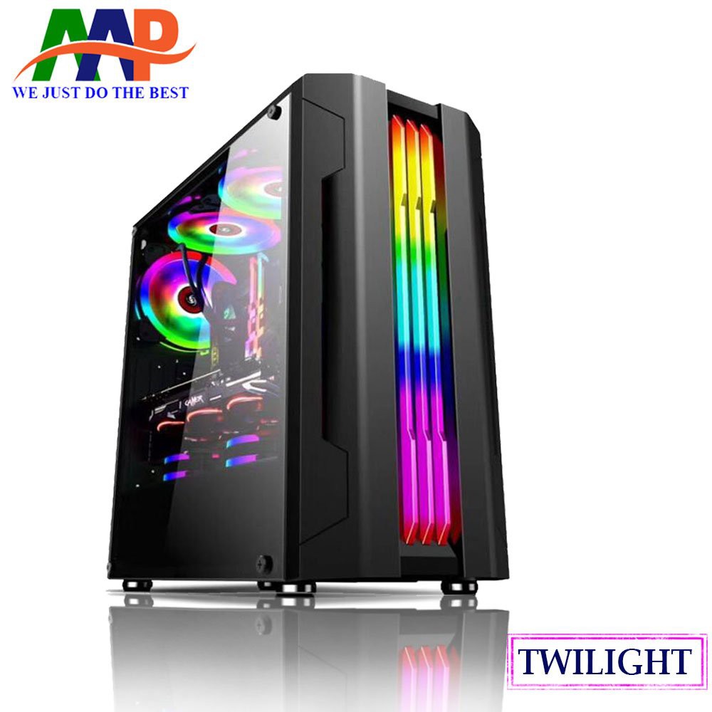 Case AAP TWILIGHT GAMING (Mặt trước có sẵn dãy LED RGB + Mặt Hông KÍNH CƯỜNG LỰC)