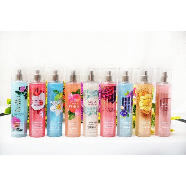 «Mẫu Thử» 🎈 Xịt Thơm Có Nhũ Bath & Body Works Fine Fragrance Mist Hương - JAPANESE CHERRY BLOSSOM DIAMOND SHIMMER MIST❃