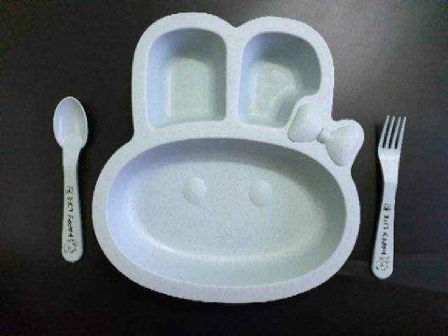 Khay đựng cơm,cháo ăn dặm cho bé chất liệu nhựa lúa mạch hai hình - BANGGE