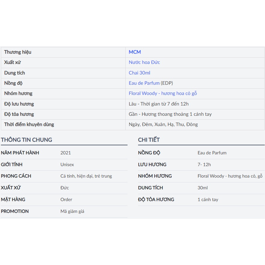 Nước hoa cao câp MCM perfume