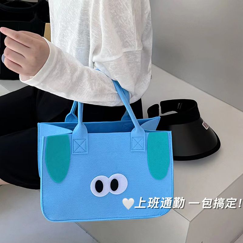 Túi Nỉ Sức Chứa Lớn Hình Đôi Mắt Dễ Thương