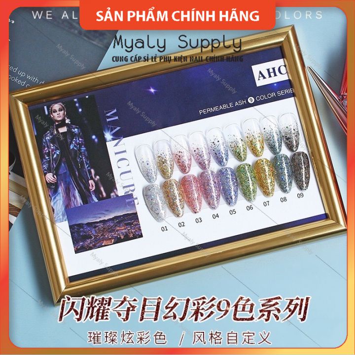 Set Sơn AS Nhũ Chai Đỏ Nắp Nhọn 9 Chai Cao Cấp AHC