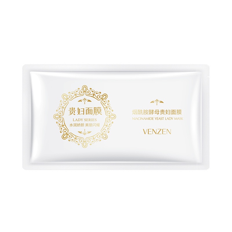 VENZEN Niacinamide Yeast Lady Facial Mask Sheets Mặt Nạ Dưỡng Ẩm Chống Nếp Nhăn Khi Ngủ 2ml