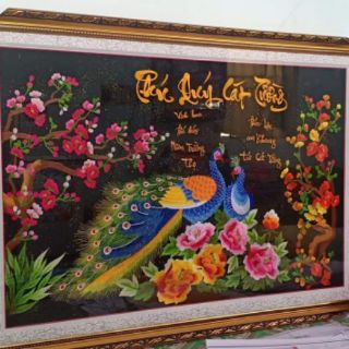 Tranh thêu sẵn chưa khung (tranh thêu phú quý cát tường)