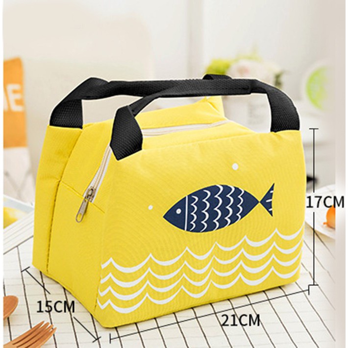 Túi đựng cơm, giữ nhiệt Bento Nhật Bản, túi cơm văn phòng hình con cá dễ thương - NgocThi Store
