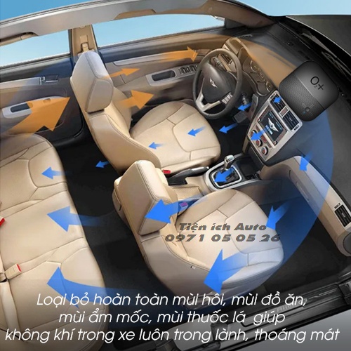 Máy Lọc Không Khí ô tô, Máy Khử Mùi ô tô O2, Lọc Không Khí, Khử Mùi, Xông Tinh Dầu, Tạo ion | tienich_auto