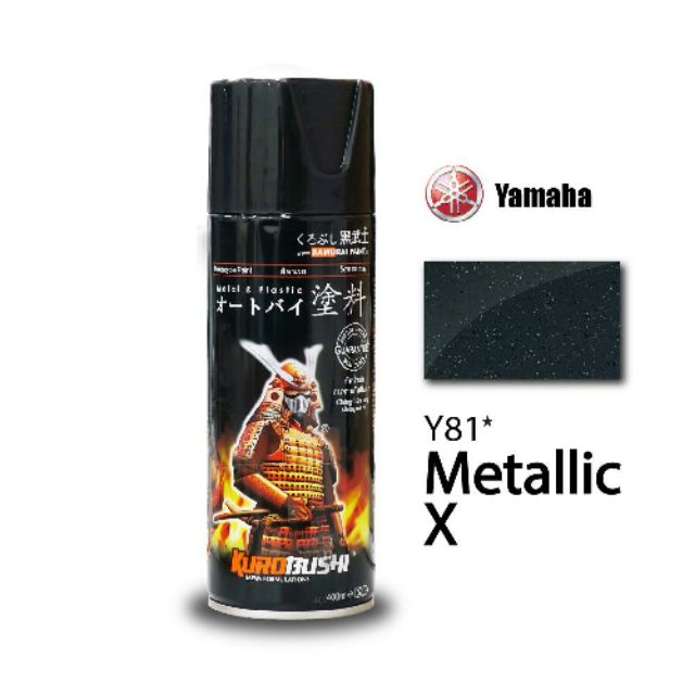 Y81 _ Chai sơn xịt sơn xe máy Samurai Y81 _ màu đen ánh kim X _ Metallic X