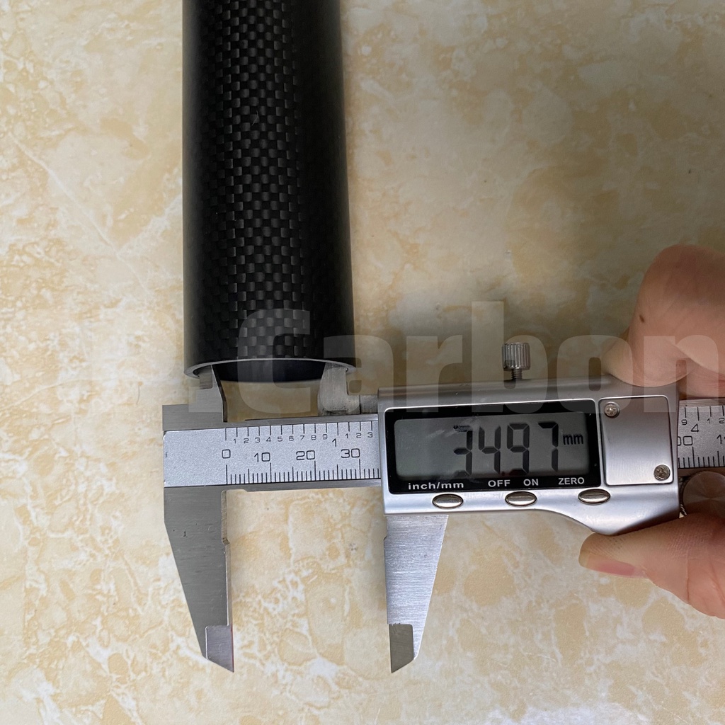 Ống Carbon 3K rỗng dài 1 mét đường kính ngoài 39mm, đường kính trong 35mm