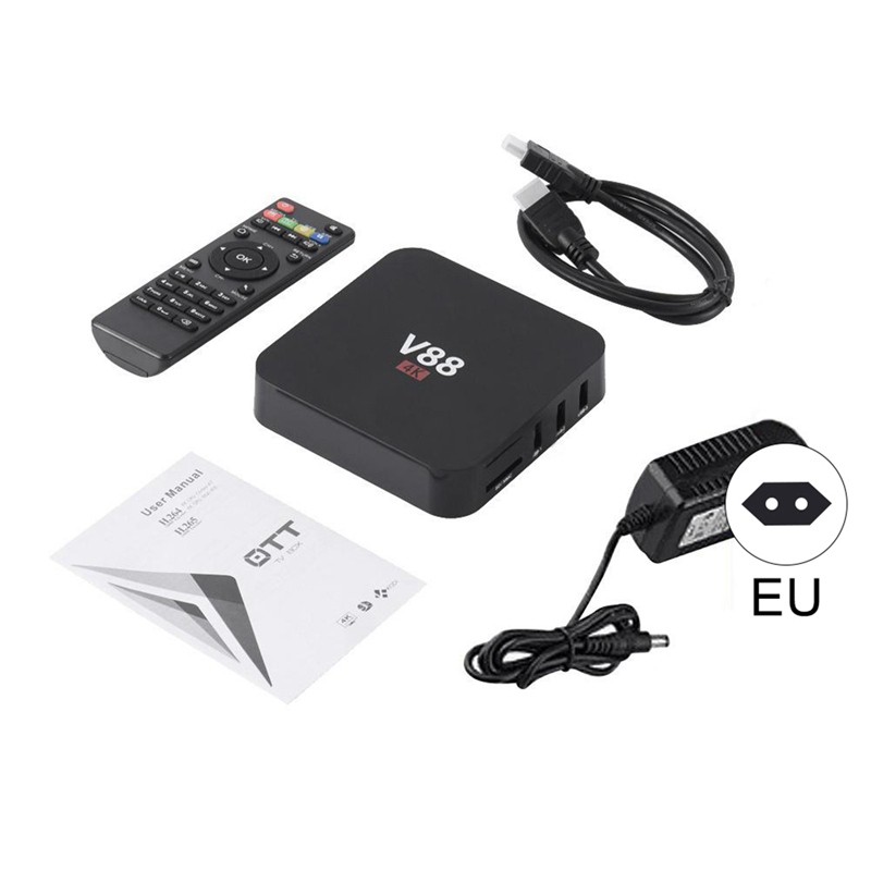 Set hộp TV thông minh làm rạp chiếu phim trong nhà V88 RK3229 4K bốn nhân 8GB có kết nối WiFi