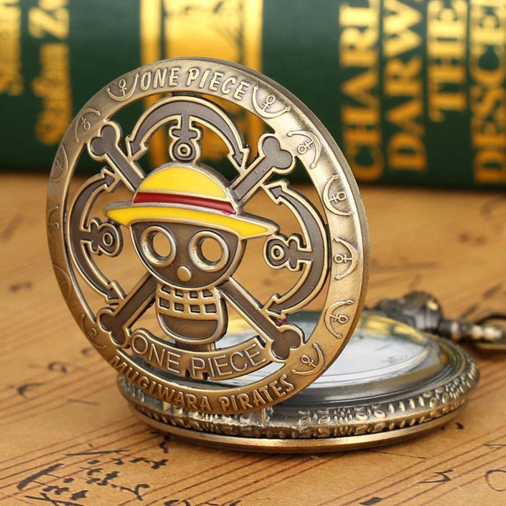 Đồng Hồ Quả Quýt Chạm Khắc Hình Đầu Lâu Luffy Phong Cách Steampunk Vintage Độc Đáo Thời Trang