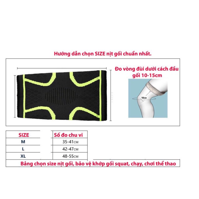 Băng Bảo Vệ Đầu Gối Tập Thể thao Cao Cấp( 2 cái) AL