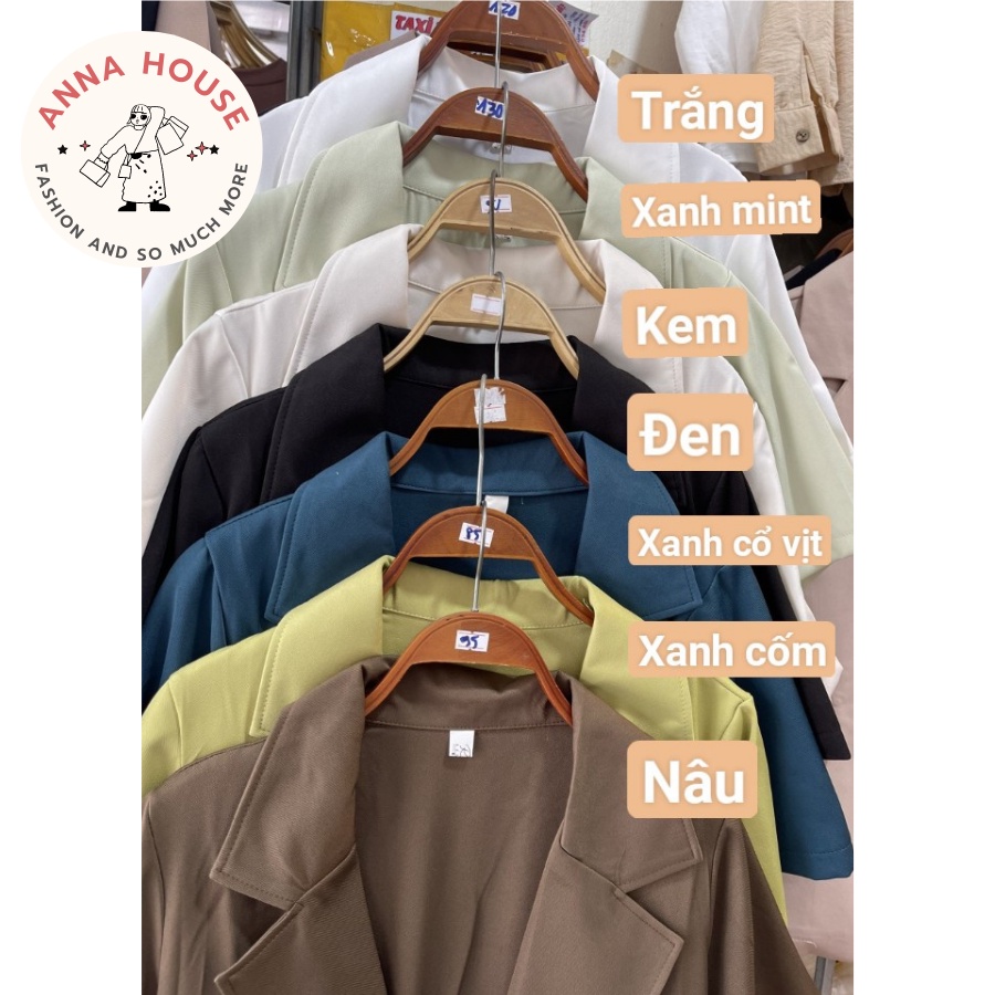 Áo khoác blazer nữ ngắn tay lỡ form rộng 1 lớp nhiều màu, áo khoác ngoài nữ blazer cổ vest cộc tay lửng dáng rộng | BigBuy360 - bigbuy360.vn