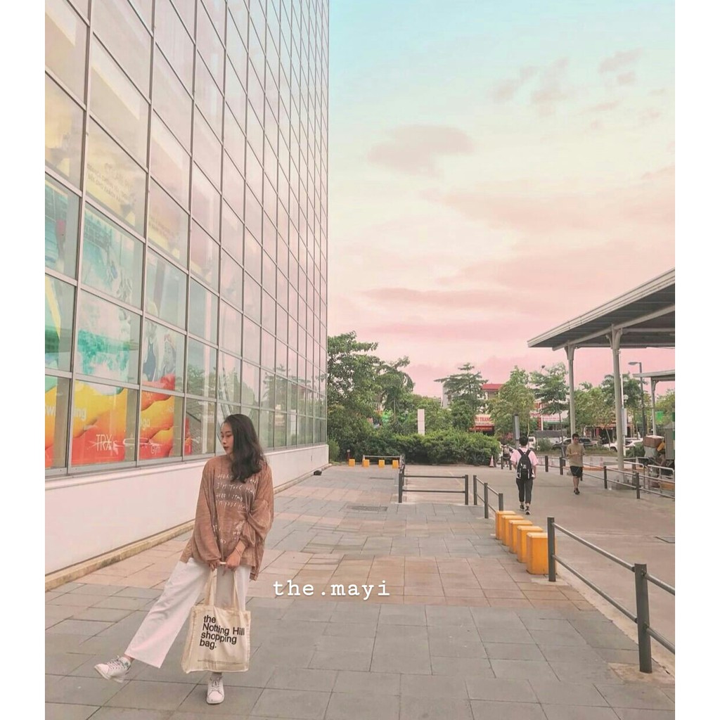 Túi tote vải canvas Notting hill form đáy vuông ulzzang hàn quốc