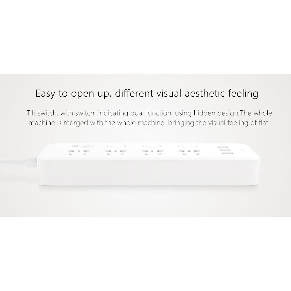 Ổ Cắm Điện Xiaomi Mijia Với 3 Cổng USB Và 4 Lỗ Phích Cắm EU 2500W