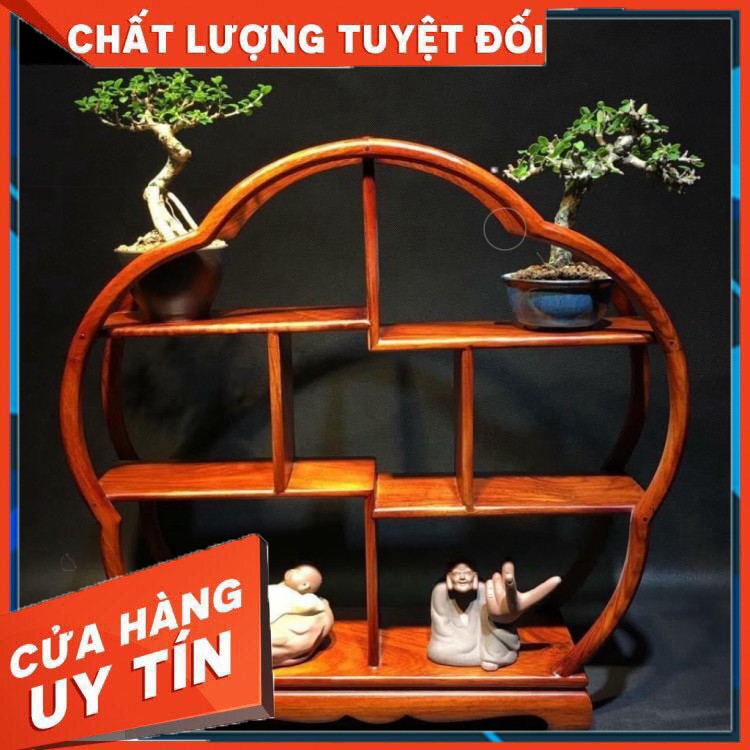 kệ mini gia dụng gỗ gõ hình hoa cao câp