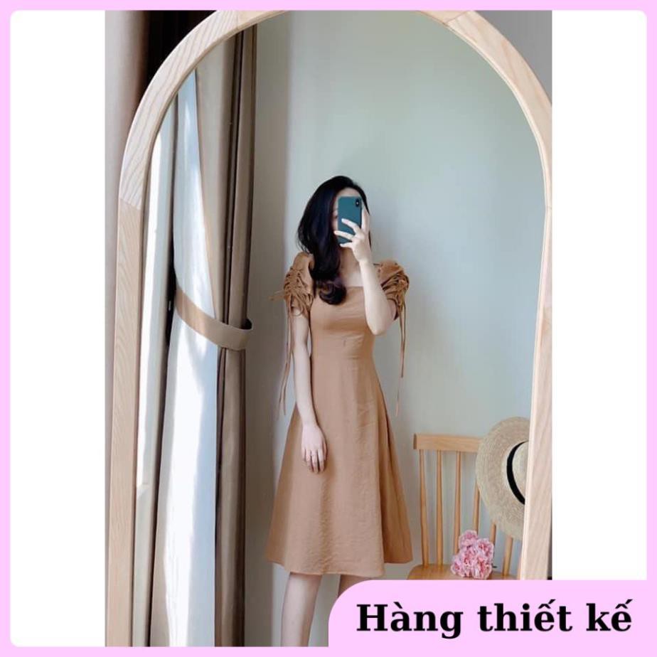 ( Hàng cao cấp ) Đầm dự tiệc cổ vuông tay bồng rút dây sang chảnh | BigBuy360 - bigbuy360.vn
