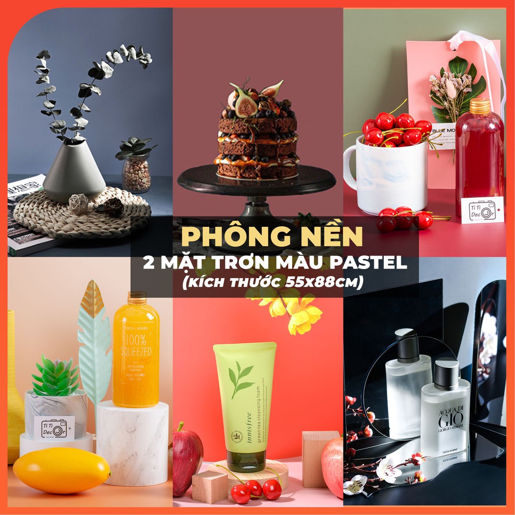 (Lỗi sản phẩm đổi mới) Phông nền chụp ảnh 2 mặt pastel phông nền 3D chụp ảnh sản phẩm kháng nước nhẹ TiTI DECOR