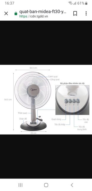 Quạt bàn Midea