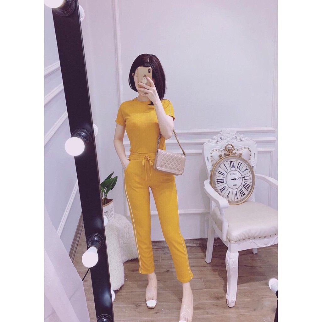 Set Đầm Thun Tằm Kẻ Viền Cao Cấp Thời Trang Nữ Bonucci