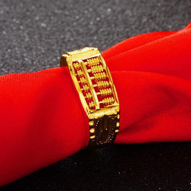 Suxinjewelry/KOKO Trang sức mạ vàng 24K Nhẫn bàn tính thời trang nam