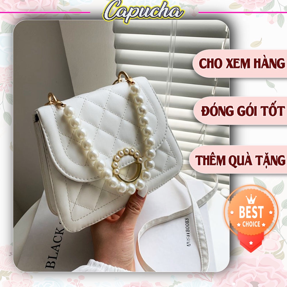 Túi xách nữ đeo chéo trần chỉ trám rất đẹp thiết kế cực sang phong cách Hàn Quốc Capucha T140