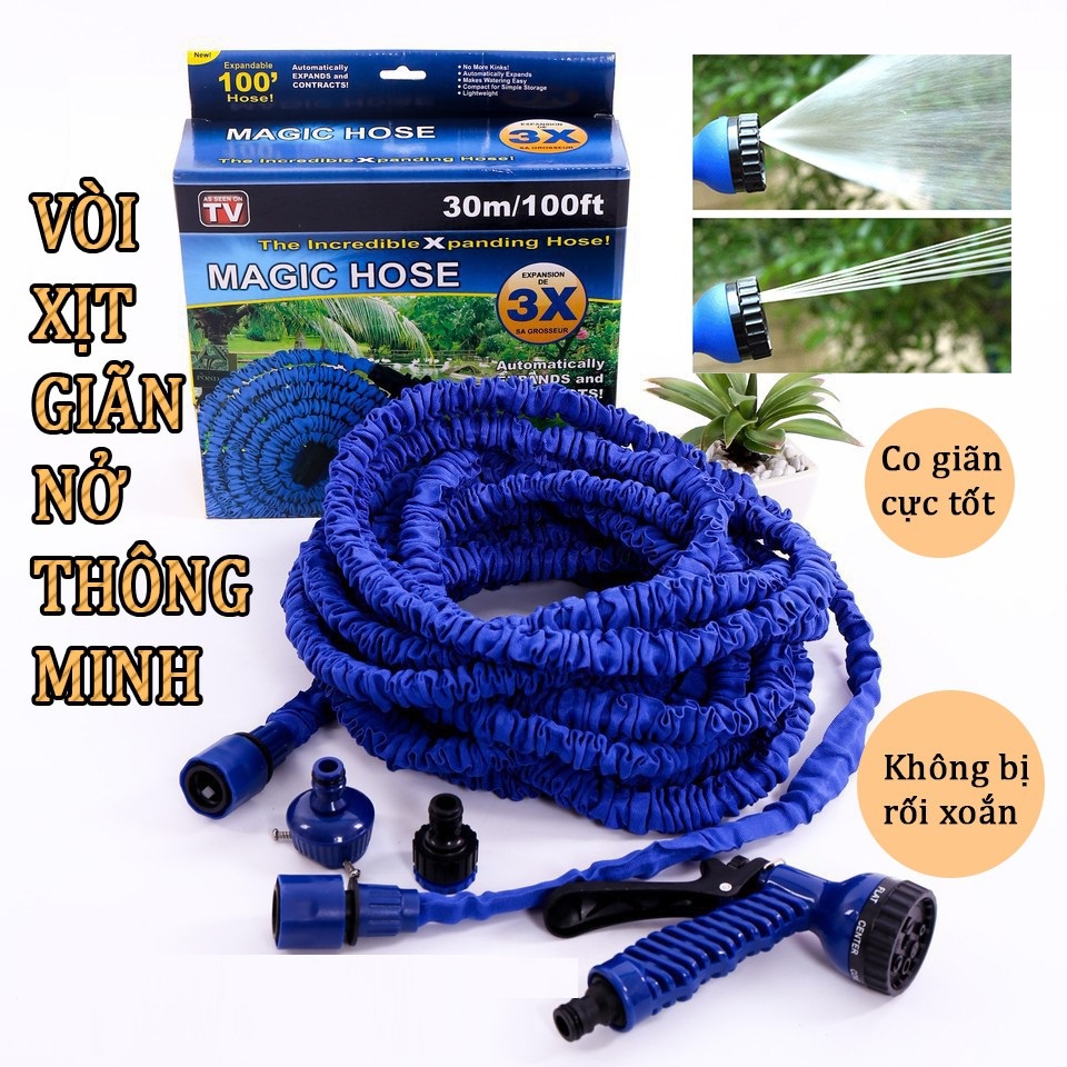 Vòi Xịt Dãn Nở 15m/30m , Vòi Rửa Xe , Vòi Tưới Cây Giãn Nở Magic Xhose Cao Cấp