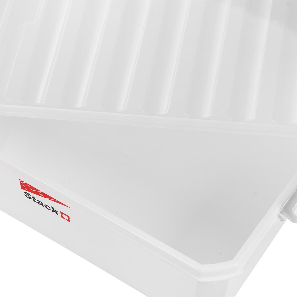 HomeBase STACKO Thùng nhựa đựng đồ đa năng có nắp 36L Thái Lan FAMILY W57.5xH17.5xD43.5cm màu trắng