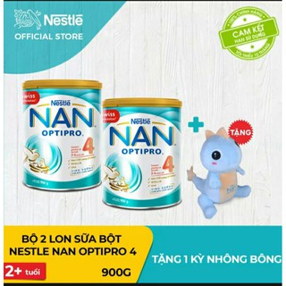 Combo 2 hộp sữa NAN OPTIPRO 4 900g tặng bộ gối mền khủng long
