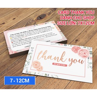 50 Cái Thiệp Cảm Ơn Khách Hàng Size Lớn 7x12cm